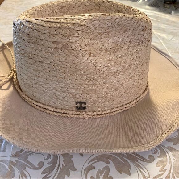 John Callanan Straw Hat ‘Permanent Vacation’ Adj Wire Edges Brim Drawstring OSFA - Picture 3 of 6